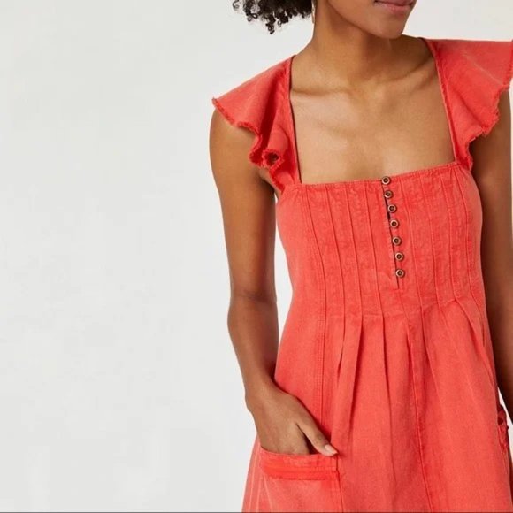 Anthropologie X Pilcro flutter sleeve midi dress - Picture 5 of 6